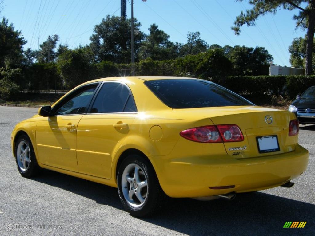 2003 MAZDA6 i Sedan - Speed Yellow / Gray photo #3