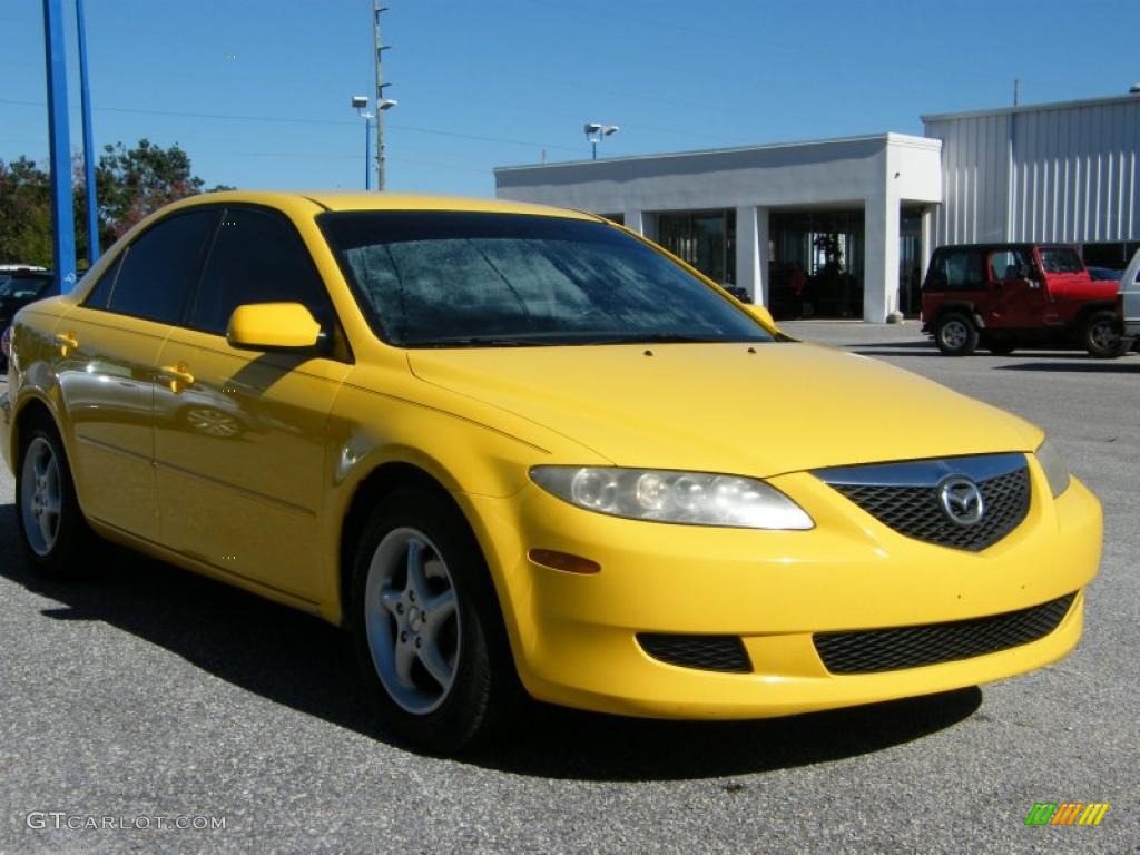 2003 MAZDA6 i Sedan - Speed Yellow / Gray photo #7