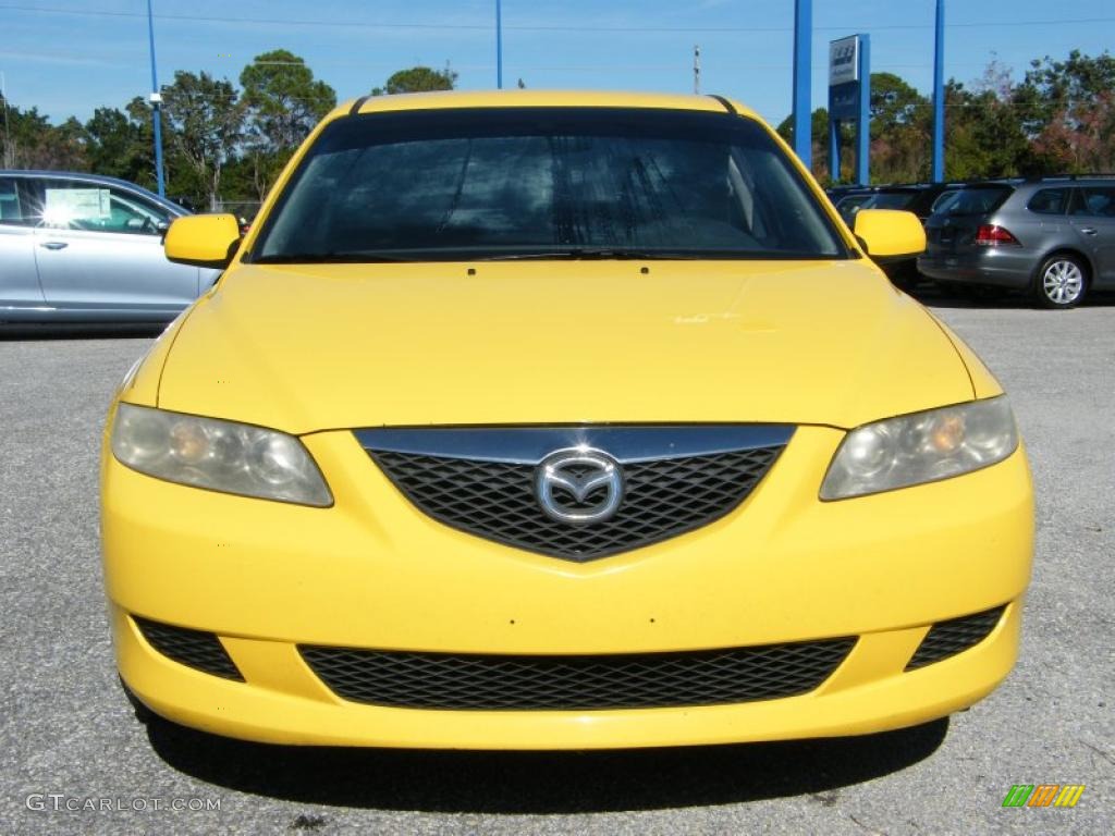 2003 MAZDA6 i Sedan - Speed Yellow / Gray photo #8