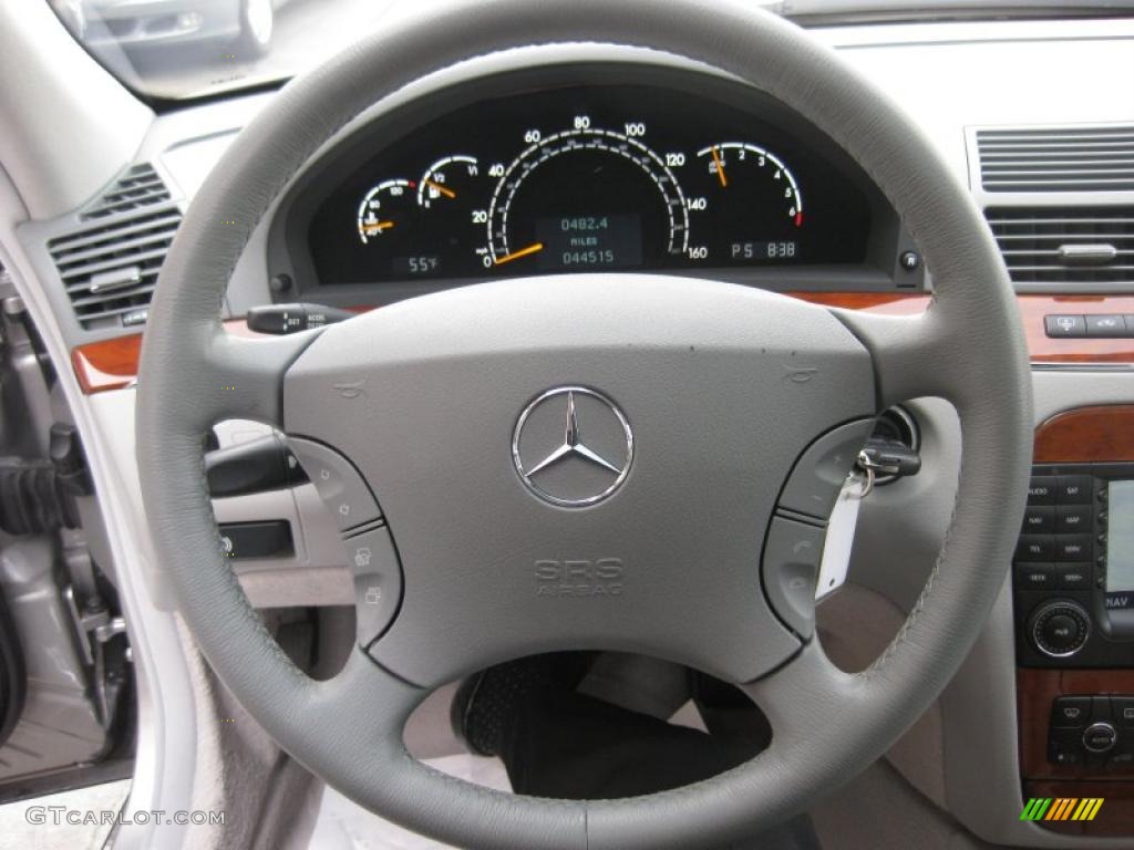 2006 Mercedes-Benz S 430 Sedan Ash Steering Wheel Photo #40974352