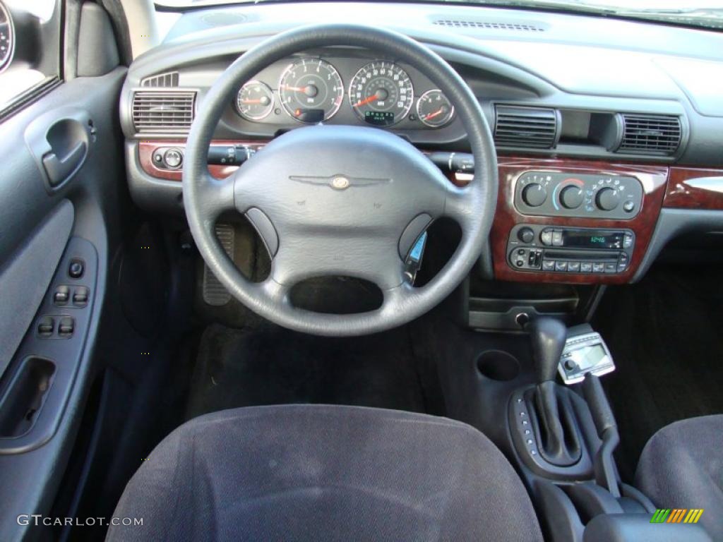 2002 Chrysler Sebring LX Sedan Dark Slate Gray Steering Wheel Photo #40979516
