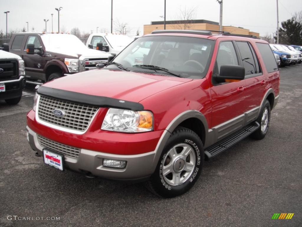 2003 Expedition Eddie Bauer 4x4 - Laser Red Tinted Metallic / Medium Parchment photo #1