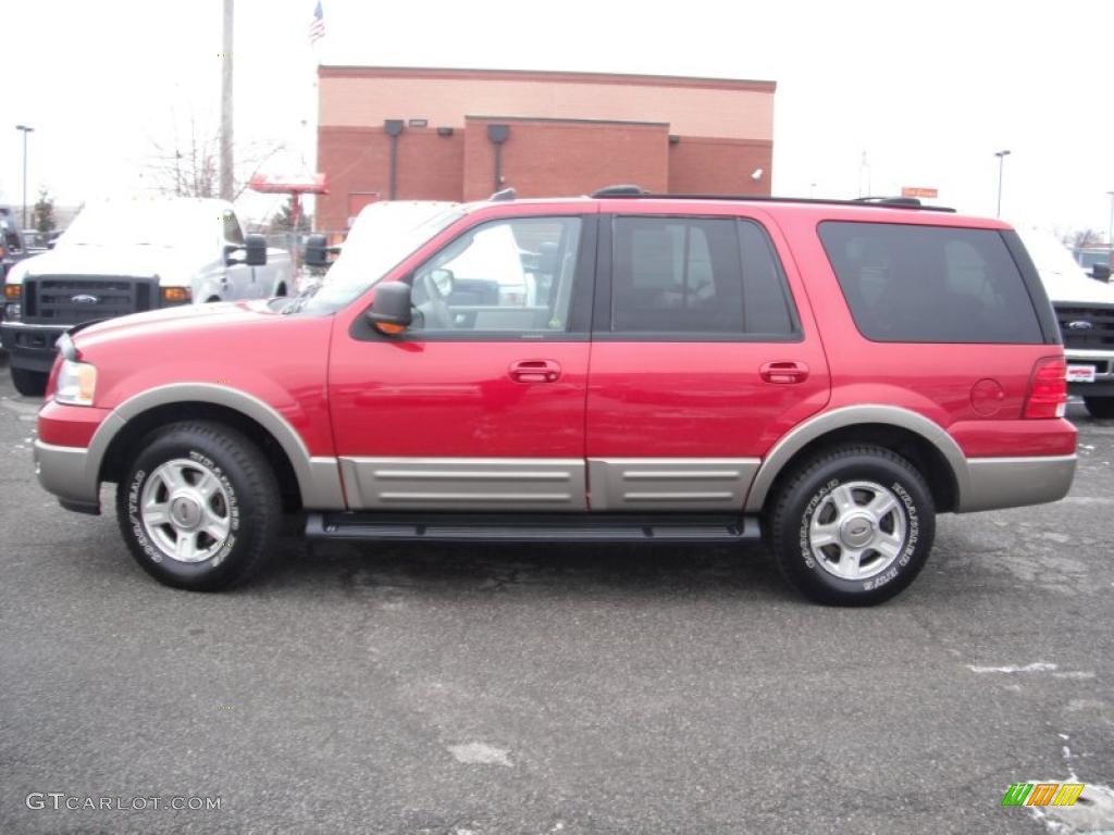 2003 Expedition Eddie Bauer 4x4 - Laser Red Tinted Metallic / Medium Parchment photo #2