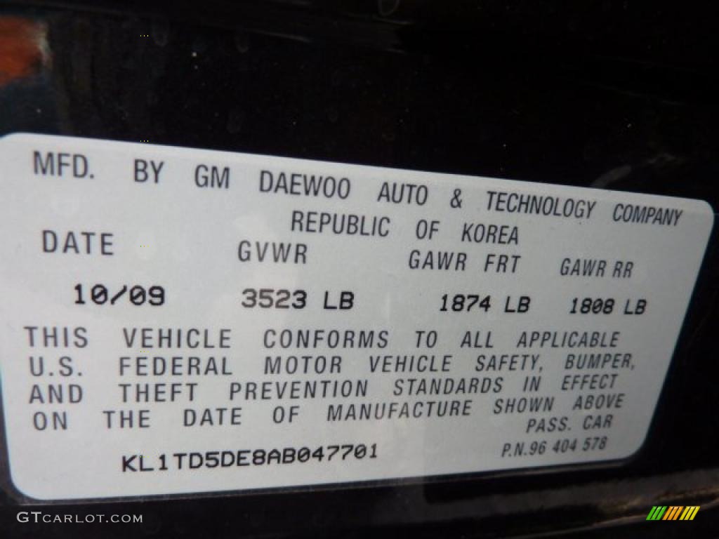 2010 Aveo LT Sedan - Black Granite / Charcoal photo #17