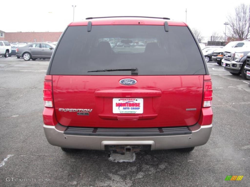 2003 Expedition Eddie Bauer 4x4 - Laser Red Tinted Metallic / Medium Parchment photo #4