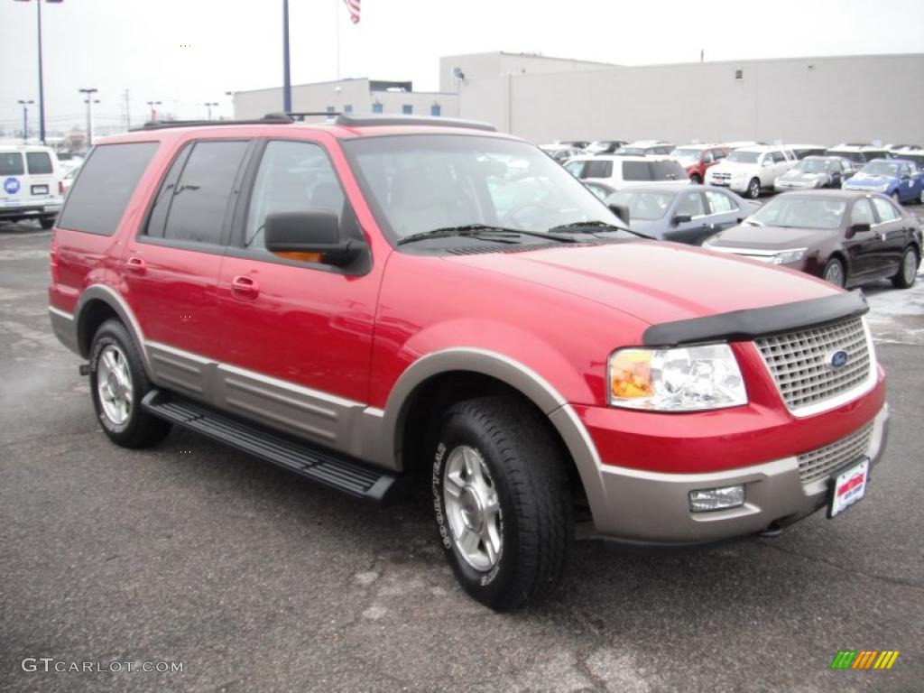 2003 Expedition Eddie Bauer 4x4 - Laser Red Tinted Metallic / Medium Parchment photo #7