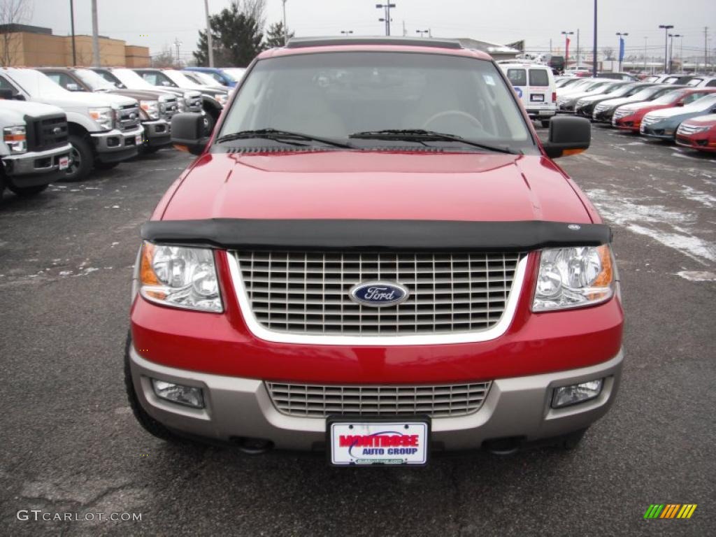 2003 Expedition Eddie Bauer 4x4 - Laser Red Tinted Metallic / Medium Parchment photo #8