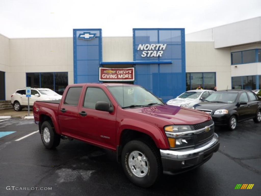 2005 Colorado Z71 Crew Cab 4x4 - Dark Cherry Red Metallic / Medium Dark Pewter photo #1