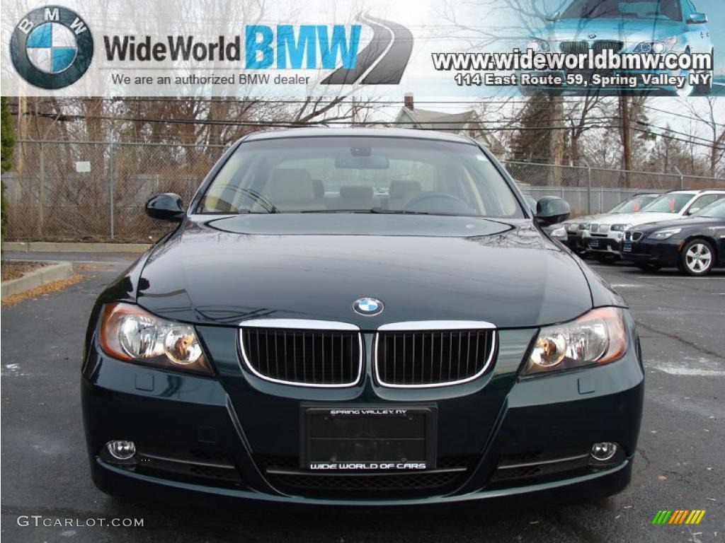 2008 3 Series 328xi Sedan - Deep Green Metallic / Beige photo #2