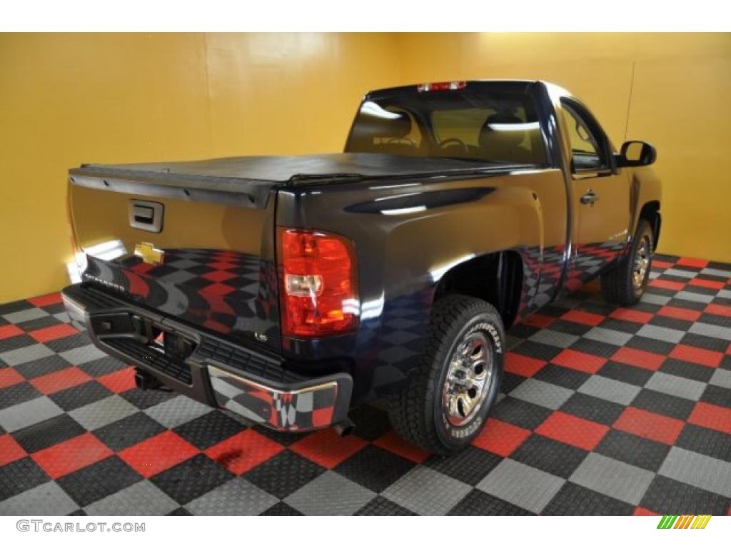 2008 Silverado 1500 LS Regular Cab 4x4 - Dark Blue Metallic / Light Titanium/Ebony Accents photo #4