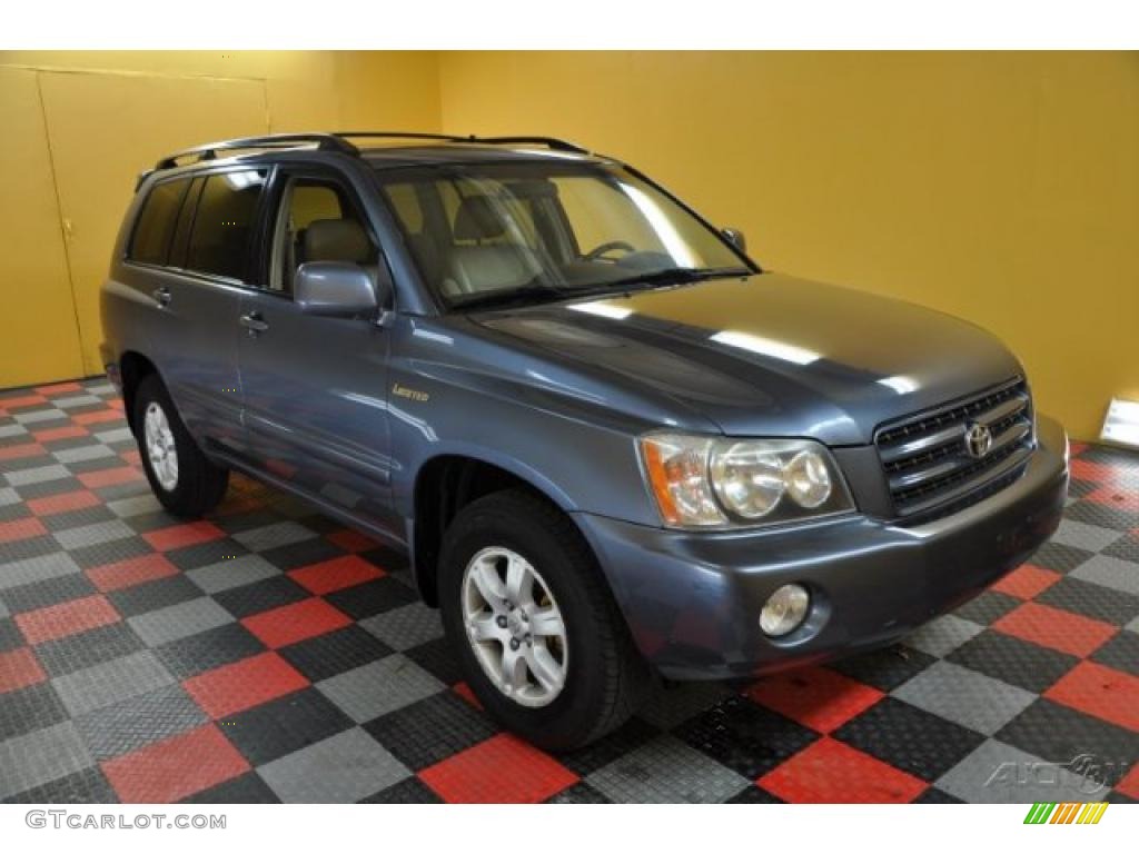 2003 Highlander Limited 4WD - Bluestone Metallic / Ivory photo #1