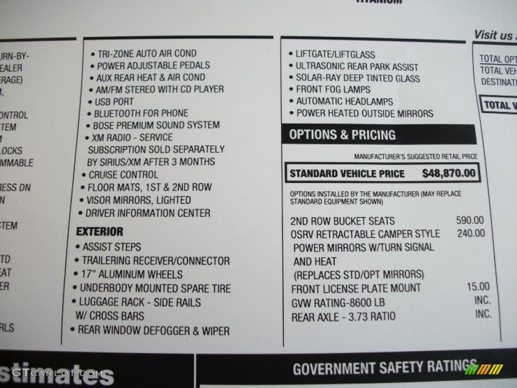 2011 Chevrolet Suburban 2500 LT 4x4 Window Sticker Photo #40997406