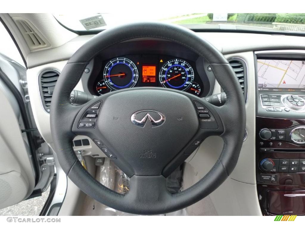 2009 Infiniti EX 35 Journey AWD Stone Steering Wheel Photo #40998501