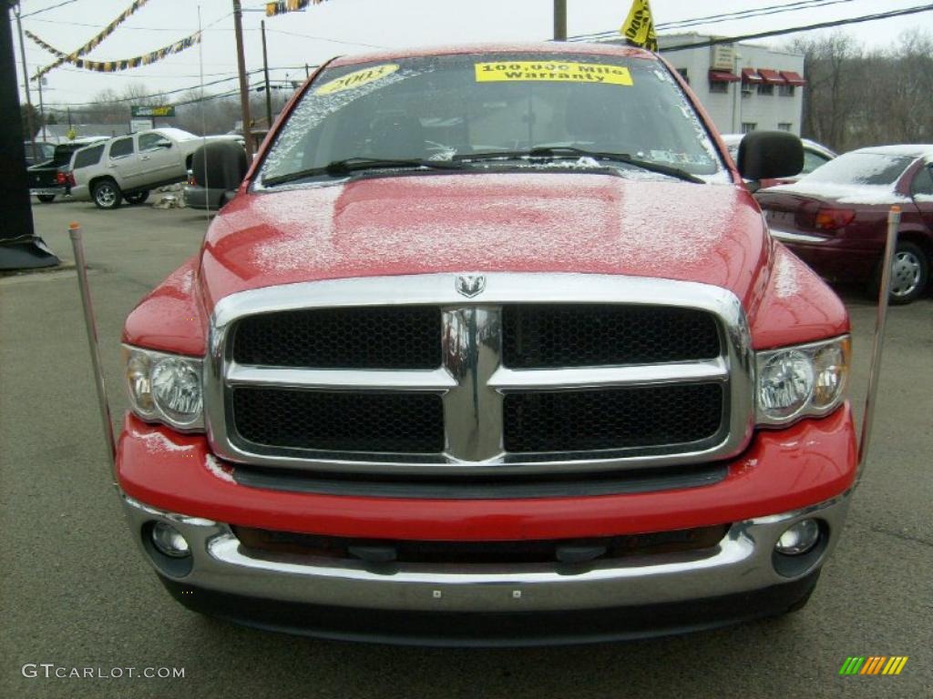 2003 Ram 1500 SLT Quad Cab 4x4 - Flame Red / Dark Slate Gray photo #8