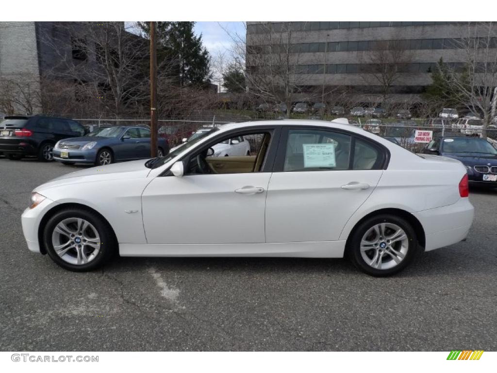 2008 3 Series 328xi Sedan - Alpine White / Beige photo #6