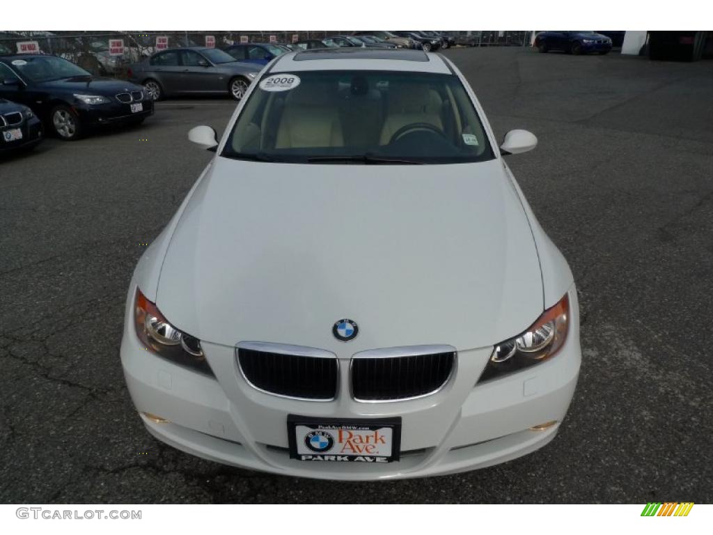 2008 3 Series 328xi Sedan - Alpine White / Beige photo #12