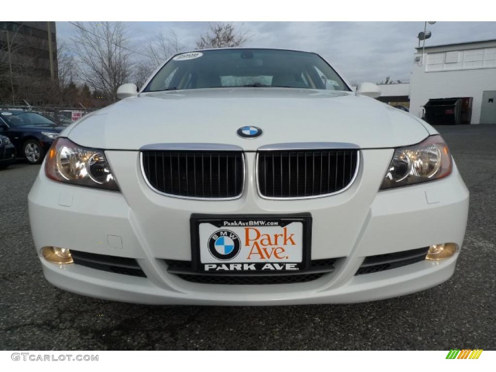 2008 3 Series 328xi Sedan - Alpine White / Beige photo #14