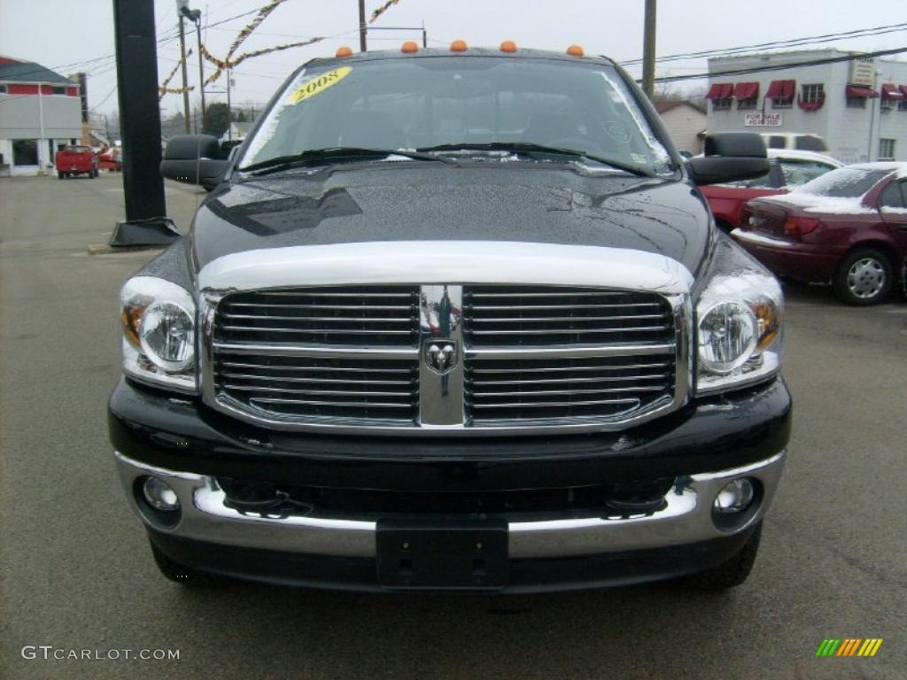 2008 Ram 3500 Big Horn Edition Quad Cab 4x4 - Brilliant Black Crystal Pearl / Medium Slate Gray photo #8