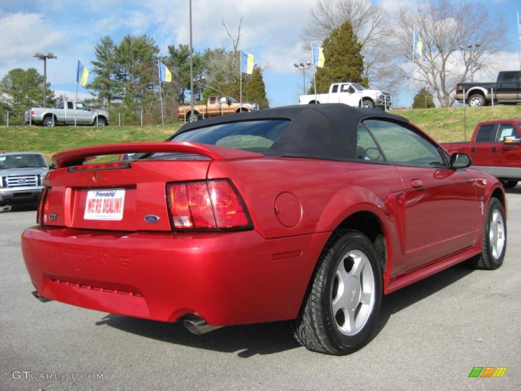 2000 Mustang GT Convertible - Laser Red Metallic / Medium Graphite photo #6