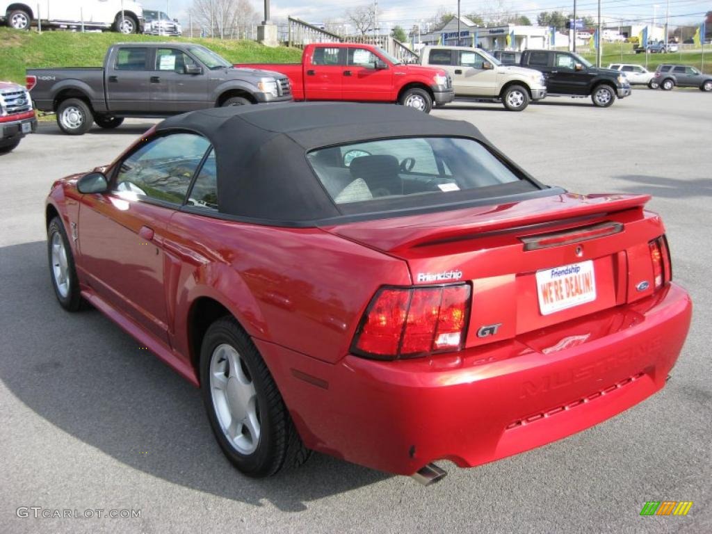 2000 Mustang GT Convertible - Laser Red Metallic / Medium Graphite photo #8