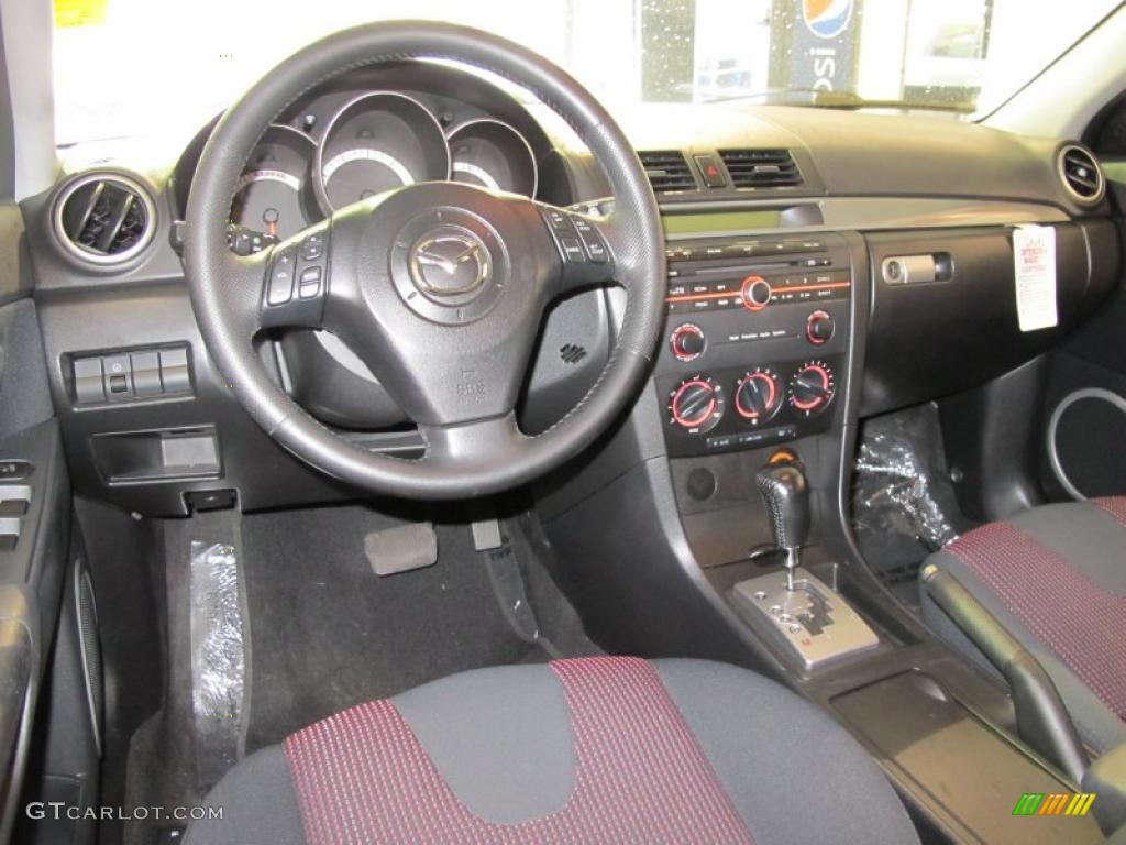 Black/Red Interior 2005 Mazda MAZDA3 s Hatchback Photo #41026088