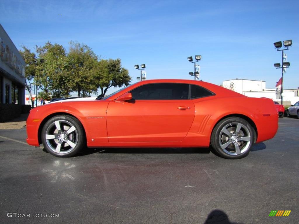 Inferno Orange Metallic 2010 Chevrolet Camaro SS/RS Coupe Exterior Photo #41028252