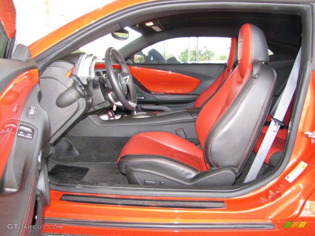 Black/Inferno Orange Interior 2010 Chevrolet Camaro SS/RS Coupe Photo #41028340