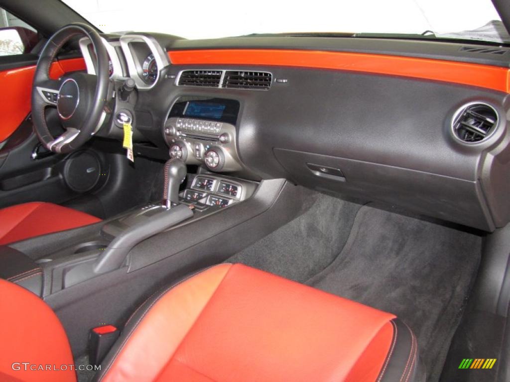 2010 Chevrolet Camaro SS/RS Coupe Black/Inferno Orange Dashboard Photo #41028456