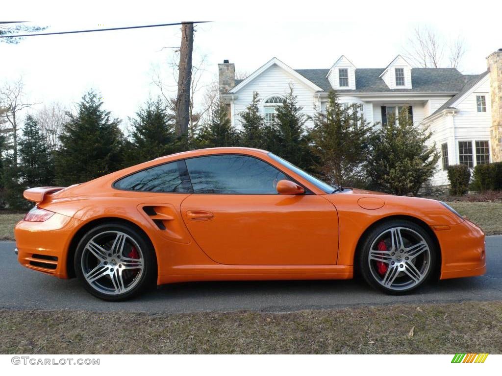 2007 911 Turbo Coupe - Orange / Black photo #7