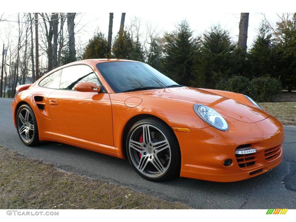 2007 911 Turbo Coupe - Orange / Black photo #8
