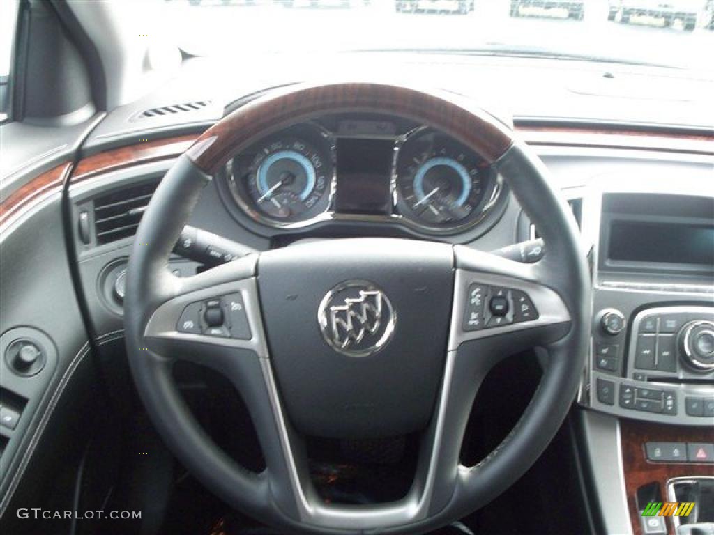 2010 Buick LaCrosse CXS Ebony Steering Wheel Photo #41033169