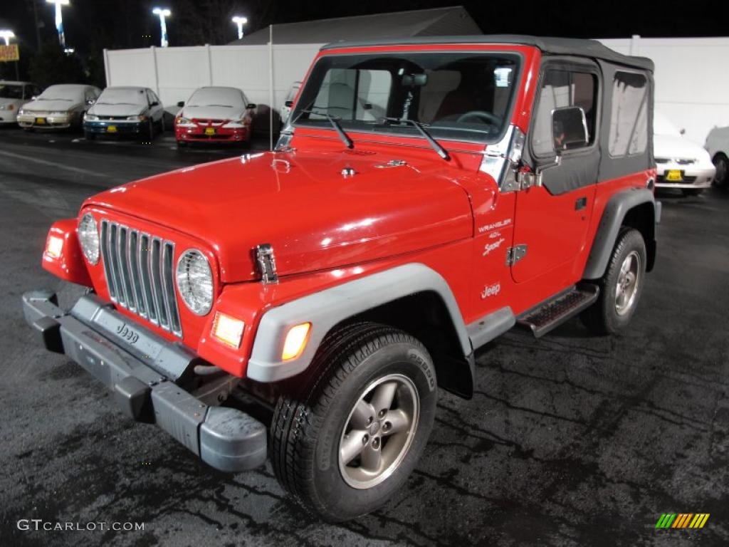 1999 Wrangler Sport 4x4 - Flame Red / Agate photo #3