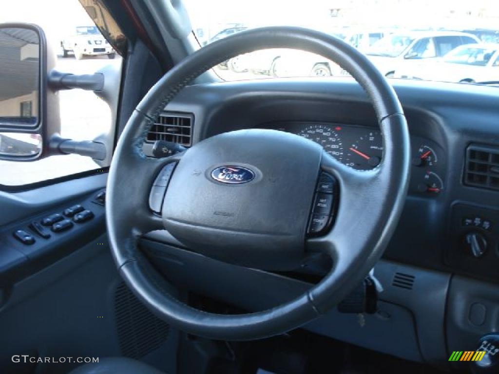 2004 Ford F250 Super Duty Lariat Crew Cab 4x4 Medium Flint Steering Wheel Photo #41035736