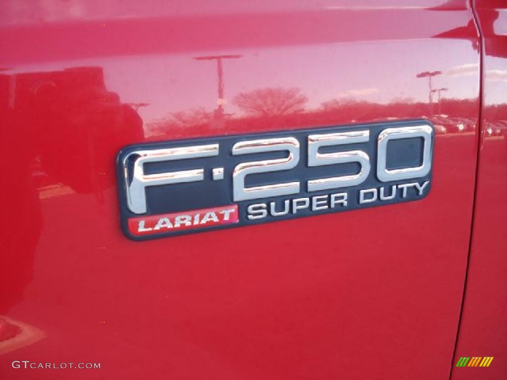 2004 F250 Super Duty Lariat Crew Cab 4x4 - Red / Medium Flint photo #29
