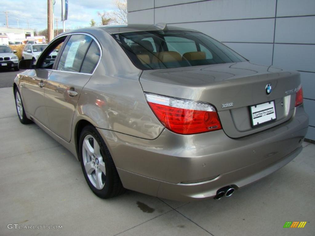 2008 5 Series 535xi Sedan - Platinum Bronze Metallic / Natural Brown photo #4