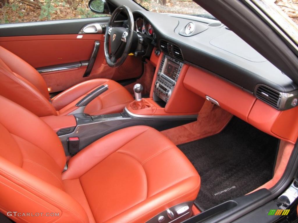 2007 Porsche 911 Turbo Coupe Black/Terracotta Dashboard Photo #41044065