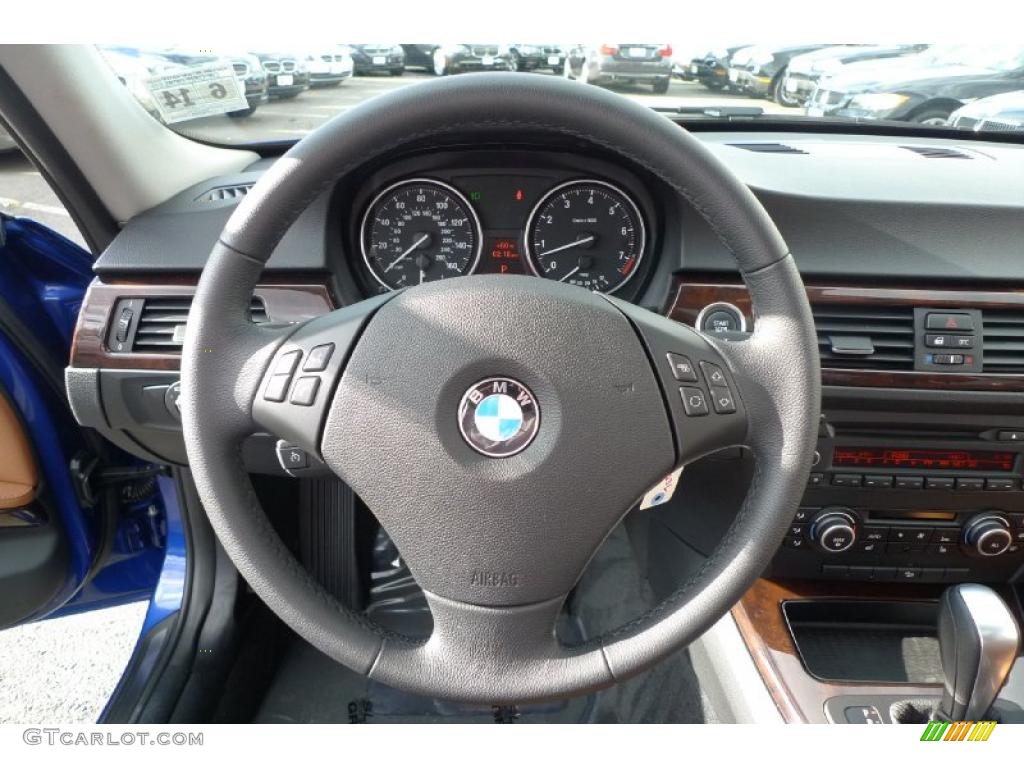 2011 BMW 3 Series 328i xDrive Sedan Saddle Brown Dakota Leather Steering Wheel Photo #41046505