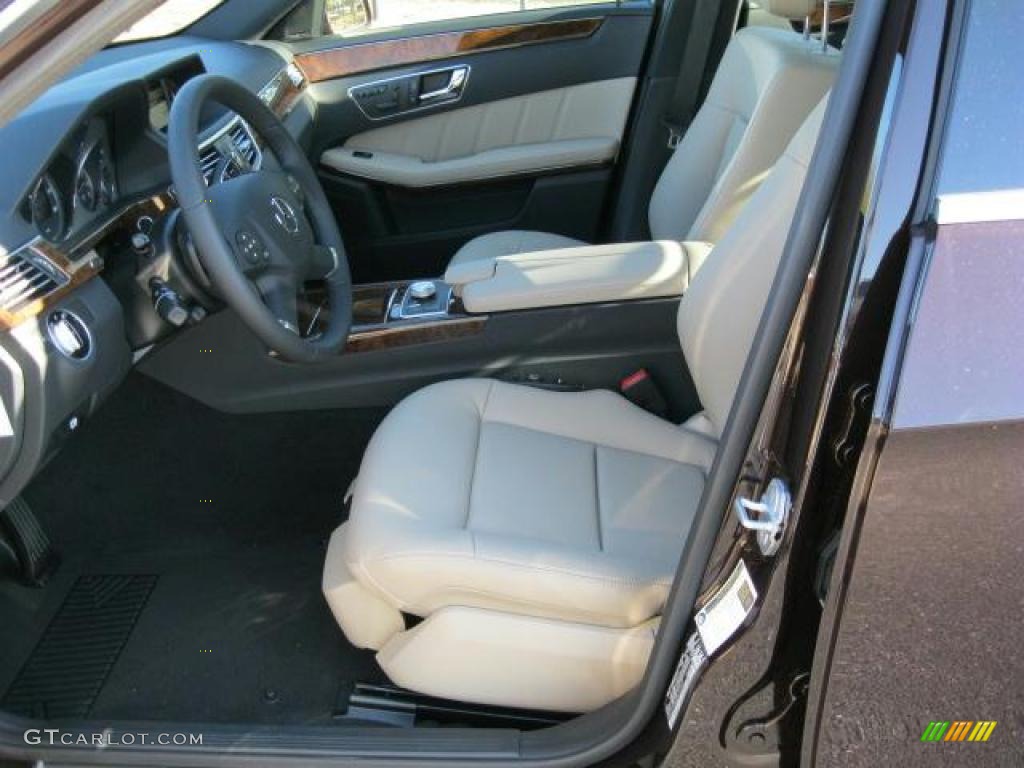 Almond/Black Interior 2011 Mercedes-Benz E 350 Sedan Photo #41047218