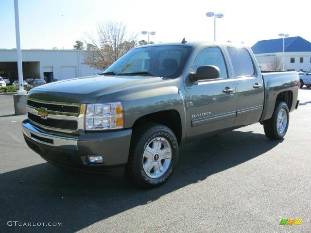 2011 Silverado 1500 LT Crew Cab - Steel Green Metallic / Ebony photo #4