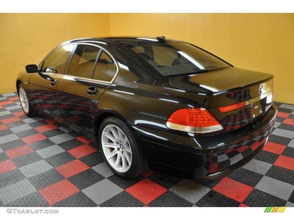 2003 7 Series 745i Sedan - Black Sapphire Metallic / Dark Beige/Beige III photo #3