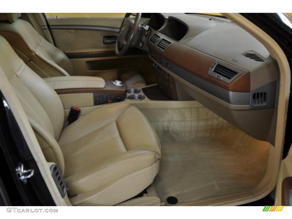 2003 7 Series 745i Sedan - Black Sapphire Metallic / Dark Beige/Beige III photo #16