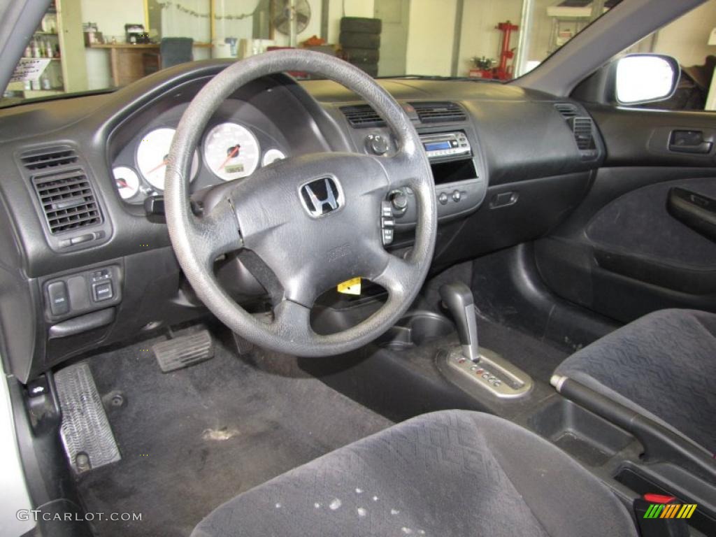 Black Interior 2001 Honda Civic LX Coupe Photo #41056538