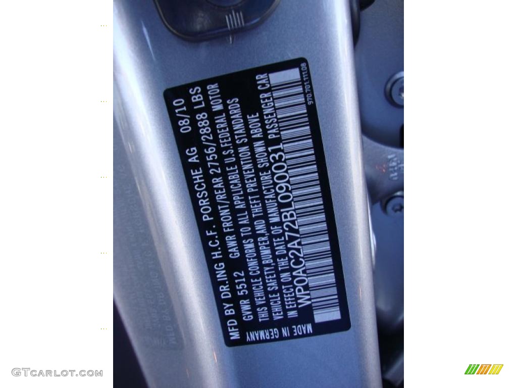 2011 Porsche Panamera Turbo Info Tag Photo #41059227