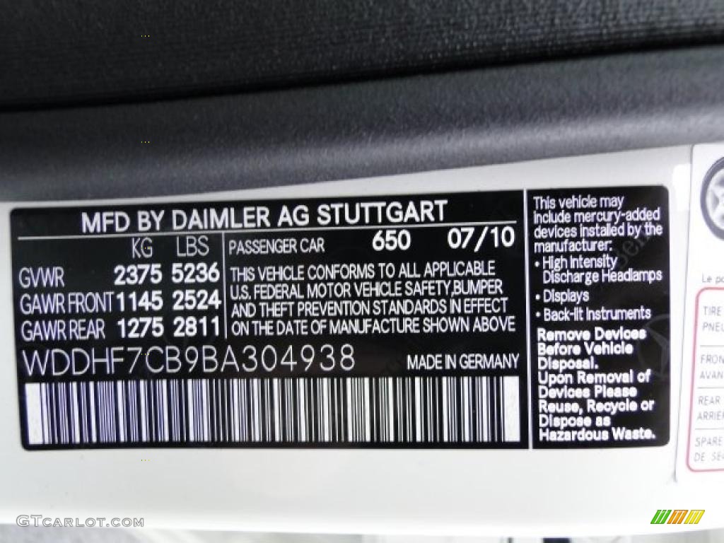 2011 E Color Code 650 for Arctic White Photo #41059779