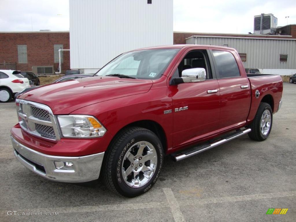 Inferno Red Crystal Pearl 2010 Dodge Ram 1500 Laramie Crew Cab 4x4 Exterior Photo #41060823