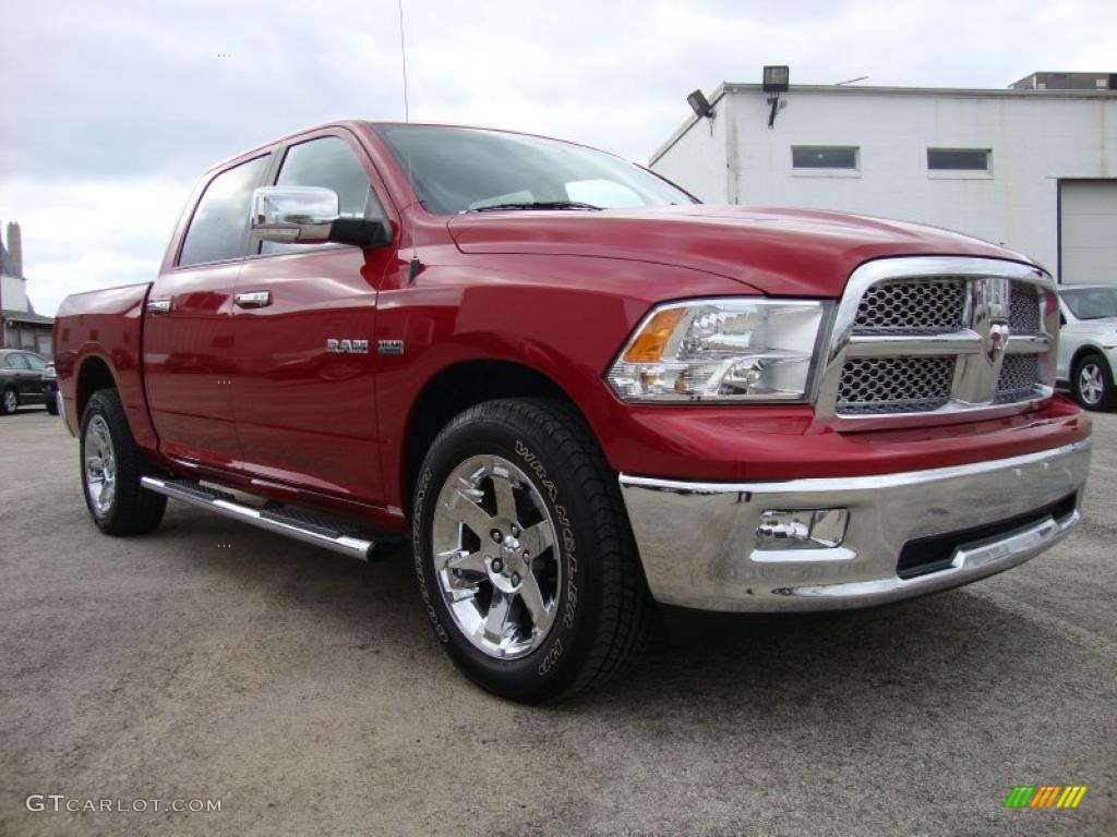 Inferno Red Crystal Pearl 2010 Dodge Ram 1500 Laramie Crew Cab 4x4 Exterior Photo #41060863