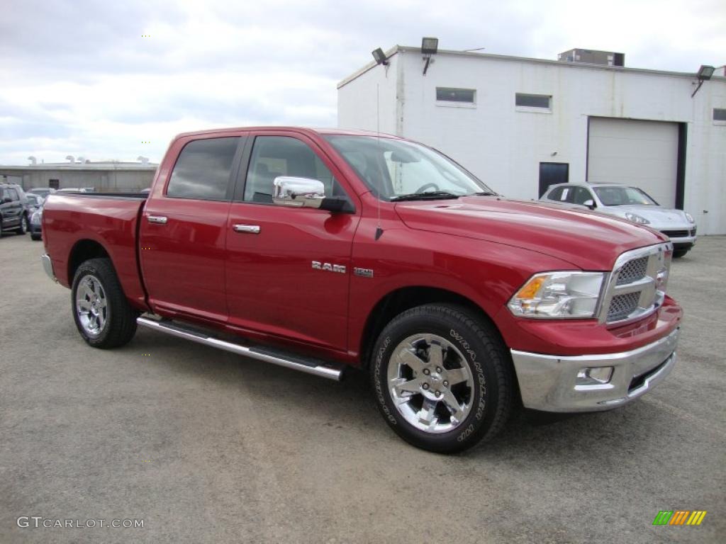 Inferno Red Crystal Pearl 2010 Dodge Ram 1500 Laramie Crew Cab 4x4 Exterior Photo #41060875