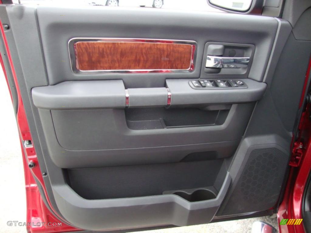 2010 Dodge Ram 1500 Laramie Crew Cab 4x4 Dark Slate/Medium Graystone Door Panel Photo #41060991
