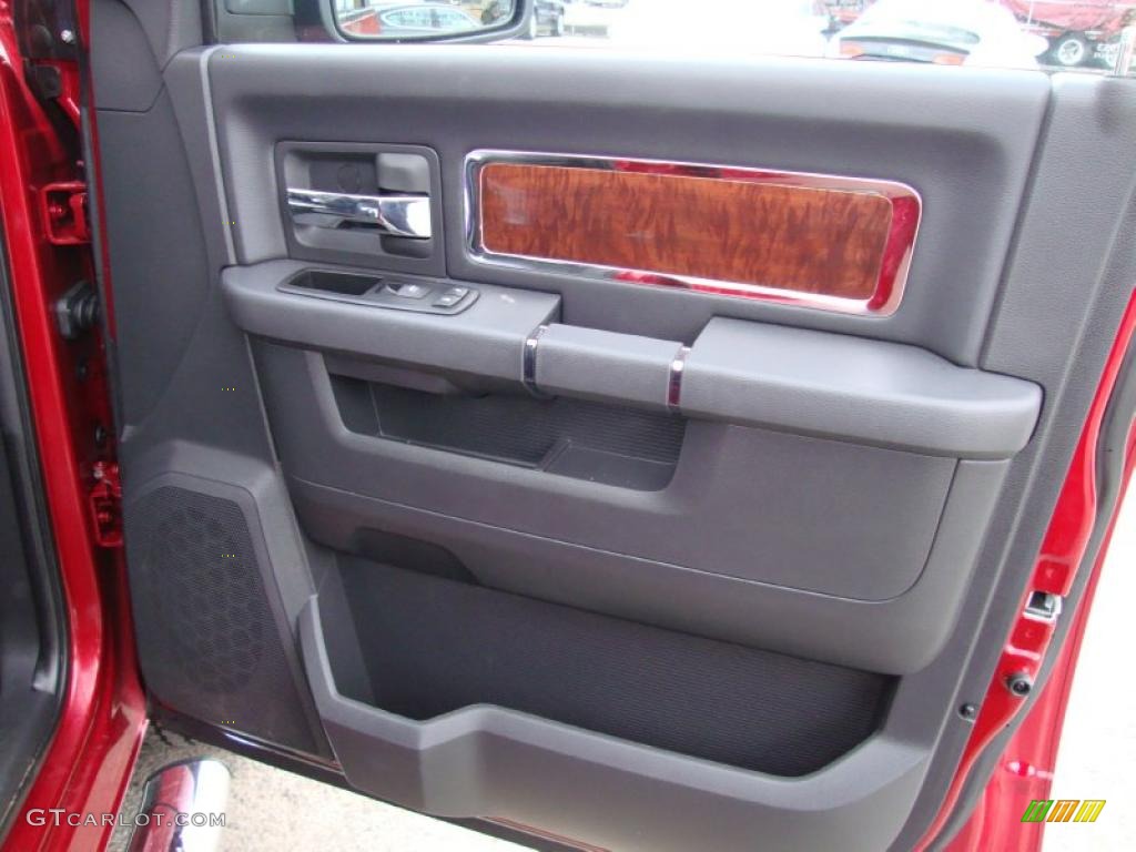 2010 Dodge Ram 1500 Laramie Crew Cab 4x4 Dark Slate/Medium Graystone Door Panel Photo #41061135