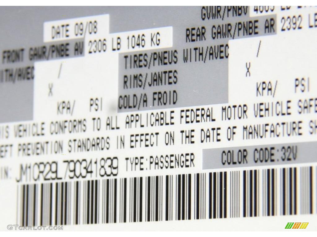 2009 Mazda MAZDA5 Touring Color Code Photos